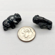 Load image into Gallery viewer, Stability Hematite Bison / Buffalo Figurine Worry Stone | 21x14x8mm | Silver Black