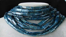 Load image into Gallery viewer, Rare Natural Deep Blue Apatite Flat Tube Bead Strand 105635 - PremiumBead Alternate Image 5