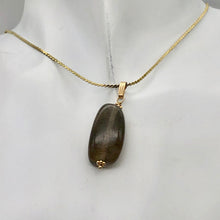 Load image into Gallery viewer, Moonstone Chatoyant 14K Gold Filled Drop Pendant | 1 3/8" Long | Gray |