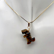 Load image into Gallery viewer, Tiger's Eye Tyrannosaurus Rex Dinosaur Pendant Necklace|14k Gold Filled Jewelry - PremiumBead Alternate Image 3