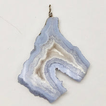 Load image into Gallery viewer, 147cts Blue Chalcedony Druzy Dream Bead Sterling Silver Pendant | 3"Long |