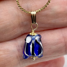 Load image into Gallery viewer, Lampwork Frog 14K Gold Filled Frog | 1" Long | Navy Blue | 1 Pendant |