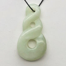 Load image into Gallery viewer, Hand Carved Natural Serpentine Infinity Pendant with Simple Black Cord 10821K - PremiumBead Alternate Image 2