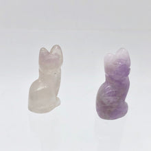 Load image into Gallery viewer, Adorable! 2 Amethyst Sitting Carved Cat Beads | 21x12x8mm | Purple - PremiumBead Primary Image 1