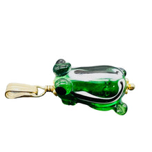 Load image into Gallery viewer, Lampwork Frog 14K Gold Filled Frog | 1" Long | Green | 1 Pendant |