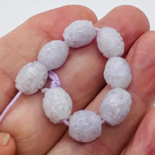 Load image into Gallery viewer, Jade AAA Carved Barrel Bead | 11x9mm | Lavender | 1 Bead |