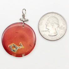 Load image into Gallery viewer, Limbcast Moss Agate Sterling Silver Pendant | 28x2mm| Orange/Green | 1 5/8" Long