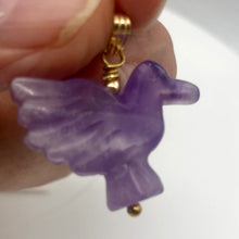 Load image into Gallery viewer, Amethyst Dove Bird Pendant Necklace|Semi Precious Stone Jewelry|14k Pendant - PremiumBead Alternate Image 3