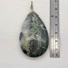 Load image into Gallery viewer, Tsunami Stone Briolette Sterling Silver Pendant| 2 3/4" Long | Green | 1 Pendant