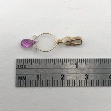 Load image into Gallery viewer, Designer Pink Sapphire with White Sapphire side stones 14Kgf Wirewrap Pendant - PremiumBead Alternate Image 11