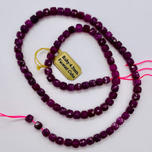 Load image into Gallery viewer, Ruby Faceted 5.5tcw Parcel Cube Beads | 4.5mm | Red | 8 Beads |