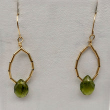 Load image into Gallery viewer, Natural Green Peridot Briolette &14k Earrings 200867 - PremiumBead Alternate Image 5