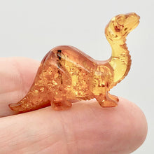 Load image into Gallery viewer, Natural Untreated Amber Hand Carved Diplodocus Dinosaur | 45x27x10mm | Figurine