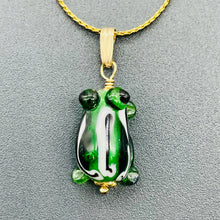 Load image into Gallery viewer, Lampwork Frog 14K Gold Filled Frog | 1" Long | Green | 1 Pendant |