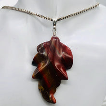 Load image into Gallery viewer, Carved Brecciated Jasper Leaf Sterling Silver Pendant | 2 3/4" Long| 1 pendant |
