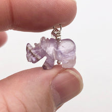 Load image into Gallery viewer, Hand Carved Rhino Amethyst Rhinoceros and Sterling Silver Pendant 509275AMLS - PremiumBead Alternate Image 4