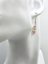 Load image into Gallery viewer, Enchanting Fluorite 15x10mm Bead Dangle 14K Gold Filled Earrings! | 1 1/2" Long|