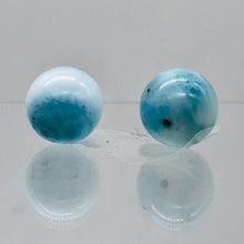 Load image into Gallery viewer, Natural Untreated Larimar Round Focal Beads | 13mm | Blue | 2 Bead(s)