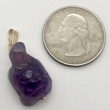 Load image into Gallery viewer, Amethyst Turtle Pendant Necklace | Semi Precious Stone Jewelry | 14k Pendant - PremiumBead Alternate Image 7