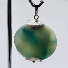 Load image into Gallery viewer, Wavy Hemimorphite Sterling Silver Disc Dangle Pendant 1 3/4" Long | Aqua/Green |
