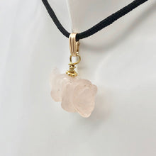 Load image into Gallery viewer, Rose Quartz Triceratops Pendant Necklace|SemiPrecious Stone Jewelry|14K Pendant | 22x12x7.5mm (Triceratops), 5.5mm (Bail Opening), 1" (Long) | Pink - PremiumBead Alternate Image 8
