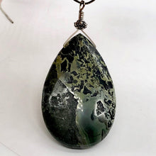 Load image into Gallery viewer, Tsunami Stone Briolette Sterling Silver Pendant | 2 3/4" Long | Green, White | 1