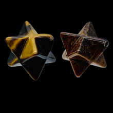 Load image into Gallery viewer, Kabbalah 2 Carved Tigereye Merkabah Star Beads 009288TE