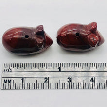 Load image into Gallery viewer, Cute Brecciated Jasper Carved Mouse Beads | 19x11x11 mm | Red