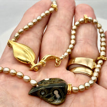 Load image into Gallery viewer, Ocean Jasper Pearl 14K Gold Filled Necklace| 22" |Green/Silver/Gold | 1 Necklace