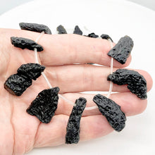 Load image into Gallery viewer, Tektite Natural Pendant Bead Strand | 35x17x6 to 30x12x5mm | 19 Beads |