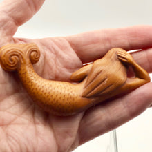 Load image into Gallery viewer, Carved & Signed Basking Mermaid Boxwood Carving - PremiumBead Alternate Image 4