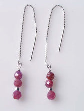 Load image into Gallery viewer, Glam Natural Sapphire & Silver Earrings 306618D - PremiumBead Primary Image 1