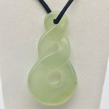 Load image into Gallery viewer, Carved Translucent Serpentine Infinity Pendant with Black Cord 10821X - PremiumBead Alternate Image 3