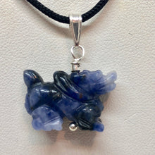 Load image into Gallery viewer, Sodalite Hand Carved Winged Dragon Sterling Silver Pendant 509286Sds - PremiumBead Alternate Image 4