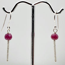 Load image into Gallery viewer, Natural Precious Gemstone Ruby Sterling Silver Earrings | 1 3/8 Inch Long | - PremiumBead Primary Image 1