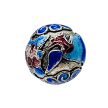 Load image into Gallery viewer, Crane Bird 1 Silver Cloisonne 16mm Round Bead 10591