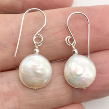 Load image into Gallery viewer, Creamy White Coin FW Pearl Drop/Dangle | 1 1/4" Long | White | 1 Earrings