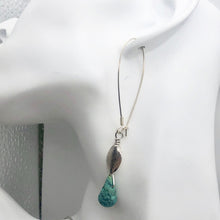 Load image into Gallery viewer, Natural Blue Turquoise and Sterling Silver Earrings And Pendant Set