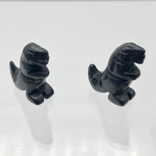 Load image into Gallery viewer, T-Rex Dinosaur 2 Carved Hematite Tyrannosaurus Rex Beads | 21x18x8mm | Graphite - PremiumBead Alternate Image 2