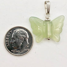 Load image into Gallery viewer, Flutter Carved Aventurine Butterfly Sterling Silver Pendant| 1 1/4" Long| Green| - PremiumBead Alternate Image 7
