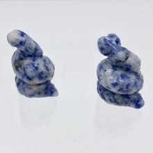 Load image into Gallery viewer, Slithering Charmer Carved Sodalite Snake Beads | 20.5x16x14mm | Blue/Grey - PremiumBead Alternate Image 6