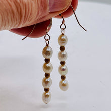 Load image into Gallery viewer, Faceted Pearl 14K Rose Gold Filled Dangle Earrings | 2" Long | White | 1 Pair |