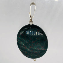 Load image into Gallery viewer, Rare Bloodstone Sterling Silver Oval Pendant with Quartz Crystal | 2" Long |