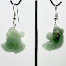 Load image into Gallery viewer, Aventurine Frog Sterling Silver Earrings| Semi Precious Stone Jewelry | 1 1/2" |