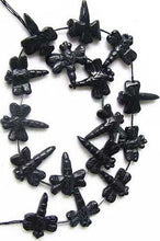 Load image into Gallery viewer, Fab 2 Hand Carved Onyx Dragonfly Briolette Beads | 23x18x5mm-26x21x4mm | Black - PremiumBead Alternate Image 3