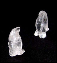 Load image into Gallery viewer, March of The Penguins 2 Carved Quartz Beads | 21x12x11mm | Clear - PremiumBead Primary Image 1