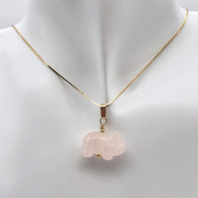 Load image into Gallery viewer, Piggie! Carved Rose Quartz Pig 14K Gold Filled Pendant 509274RQG - PremiumBead Alternate Image 9