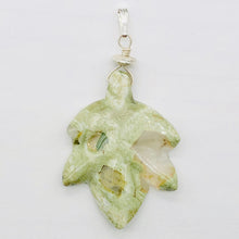 Load image into Gallery viewer, Ryolite Rain Tree Jasper Sterling Silver Leaf Pendant|2" Long |Green | 1 Pendant