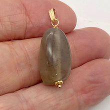 Load image into Gallery viewer, Moonstone Chatoyant 14K Gold Filled Drop Pendant | 1 3/8" Long | Gray |
