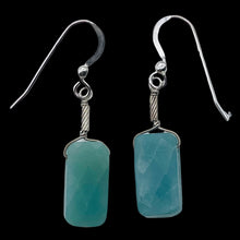 Load image into Gallery viewer, Sparkle Faceted Amazonite & Silver Earrings 304950A